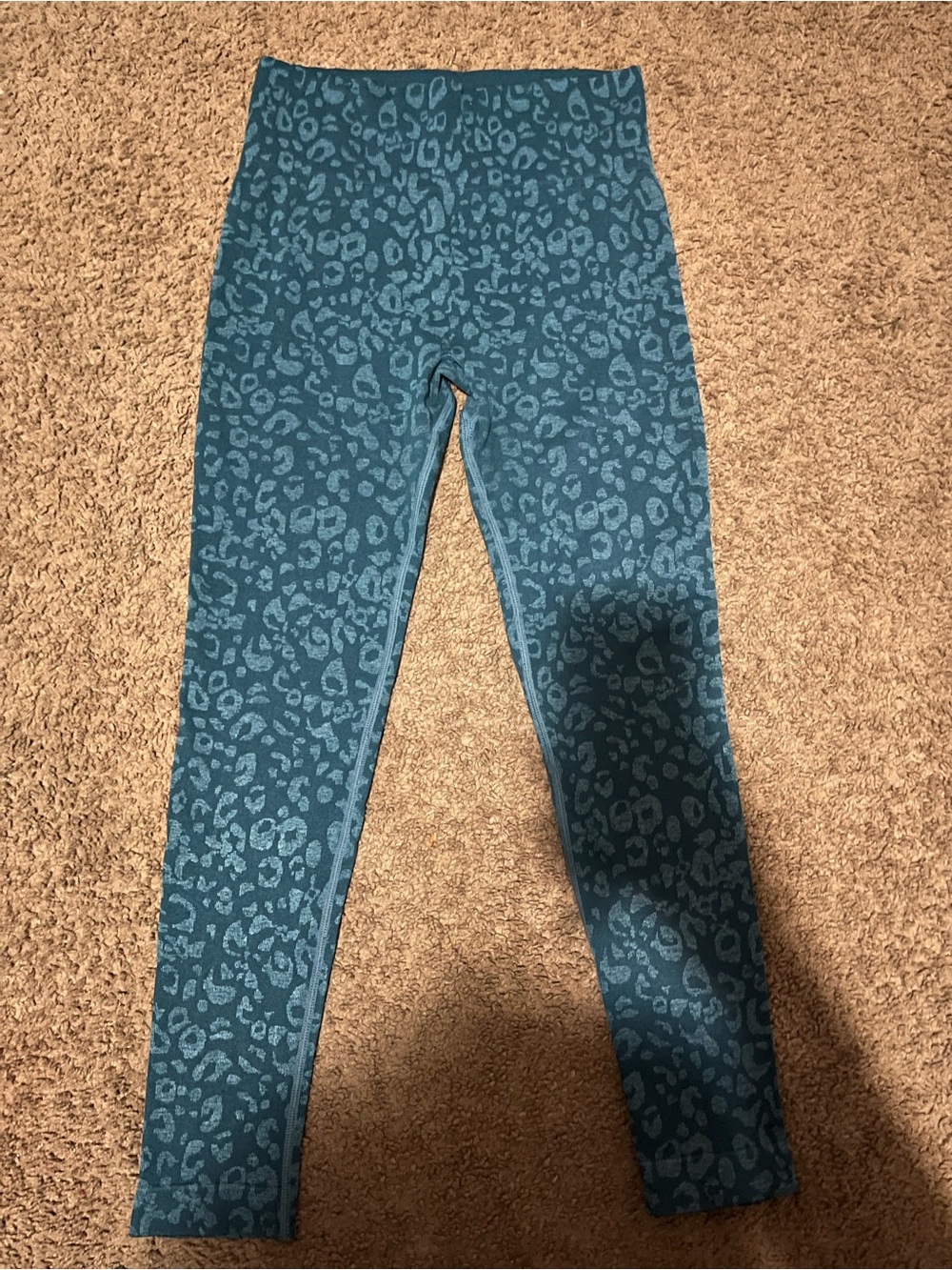 Women's Teal Leopard-Print Leggings - Brand Not Specified